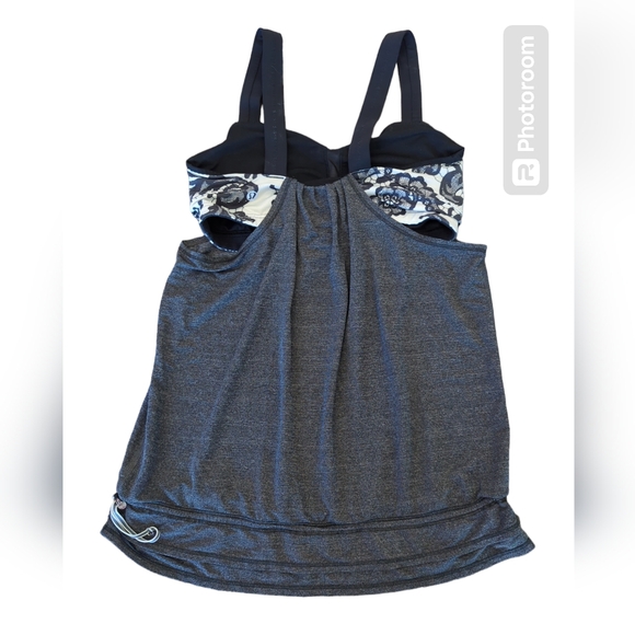 Lululemon Run Back On Track Tank Top Floral/ Laceoflage Black Polar Cream Size 6 - Picture 3 of 6